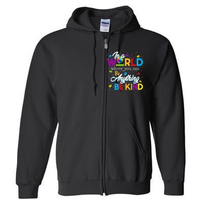 A World With Kindness Autism Awareness Full Zip Hoodie