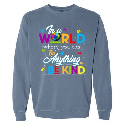 A World With Kindness Autism Awareness Garment-Dyed Sweatshirt