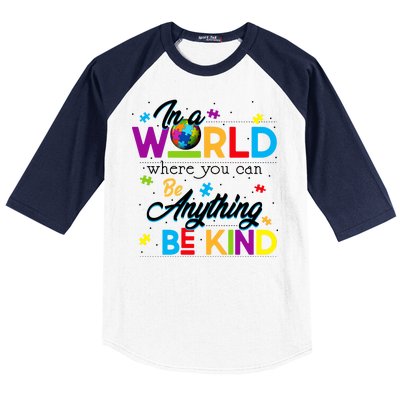 A World With Kindness Autism Awareness Baseball Sleeve Shirt