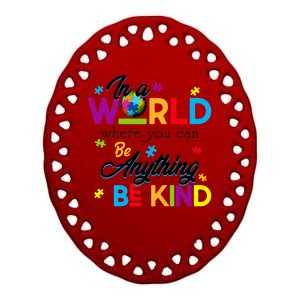 A World With Kindness Autism Awareness Ceramic Oval Ornament