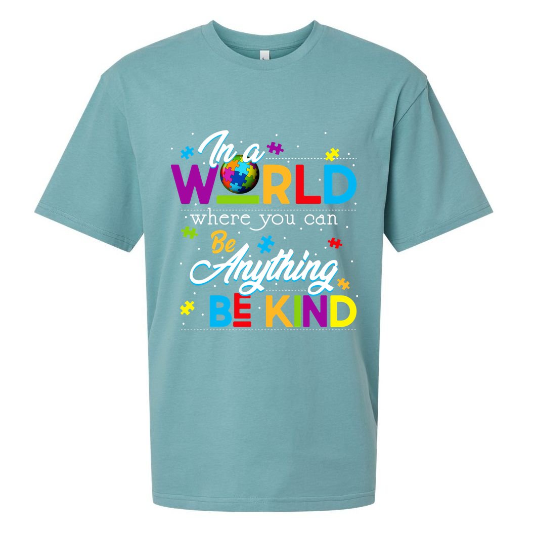 A World With Kindness Autism Awareness Sueded Cloud Jersey T-Shirt