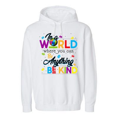 A World With Kindness Autism Awareness Garment-Dyed Fleece Hoodie