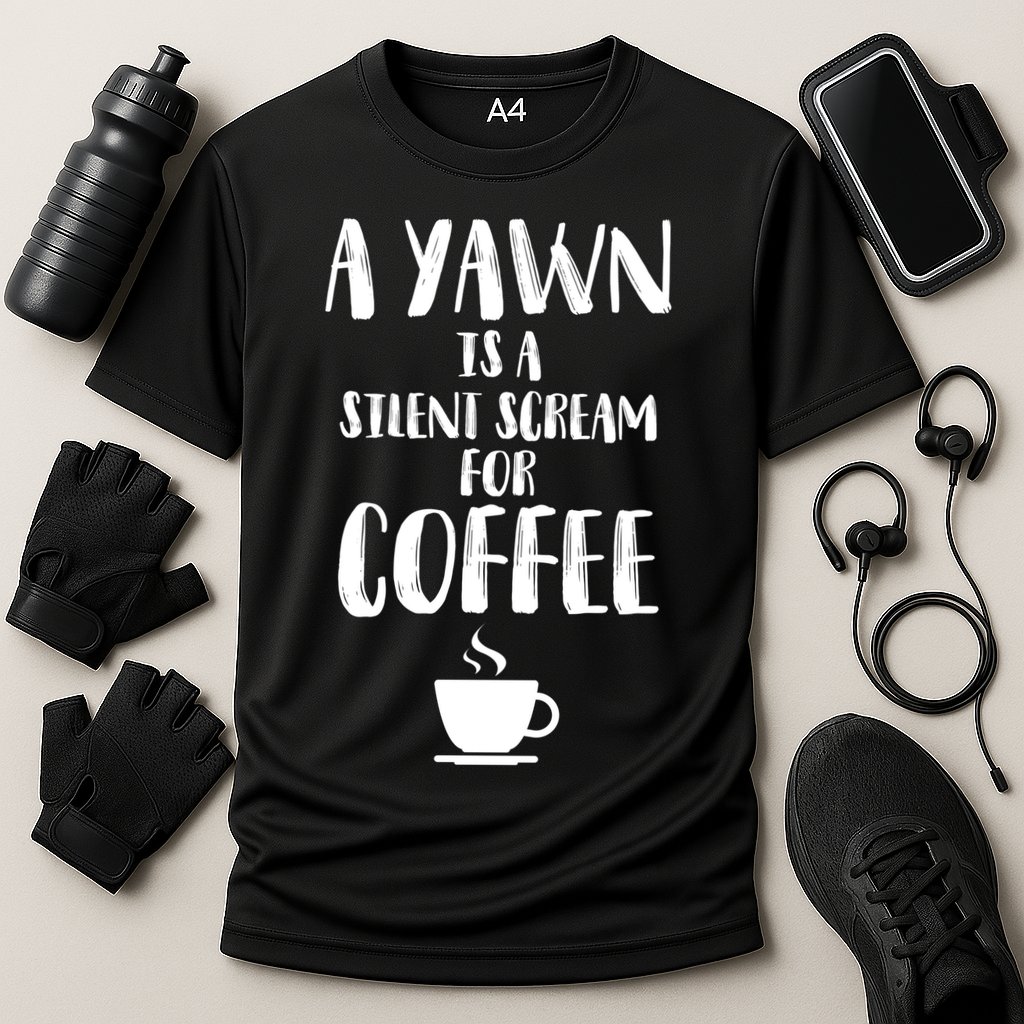A Yawn Is A Silent Scream For Coffee Performance Shirt