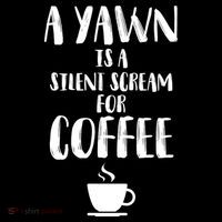 A Yawn Is A Silent Scream For Coffee Drawstring Bag