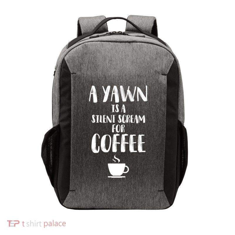A Yawn Is A Silent Scream For Coffee Vector Backpack