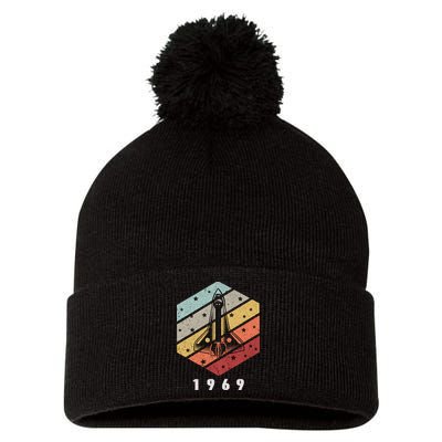 Apollo 11 1969 NASA Space Moon Landing Astronaut Vintage Retro Pom Pom 12in Knit Beanie