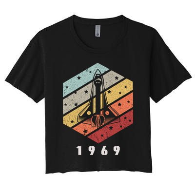 Apollo 11 1969 NASA Space Moon Landing Astronaut Vintage Retro Crop Top