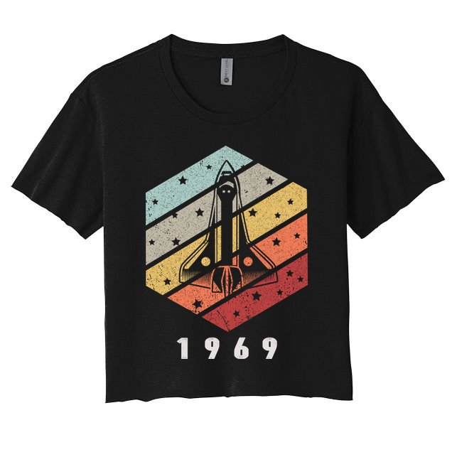 Apollo 11 1969 NASA Space Moon Landing Astronaut Vintage Retro Crop Top