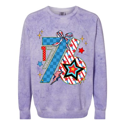 America 1776 4th Of July Retro 80s Style Colorblast Crewneck Sweatshirt