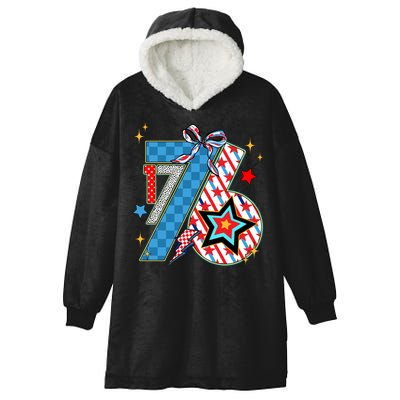 America 1776 4th Of July Retro 80s Style Hooded Wearable Blanket