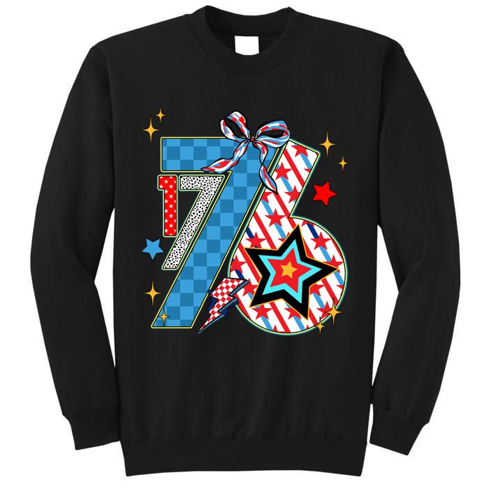 America 1776 4th Of July Retro 80s Style Tall Sweatshirt