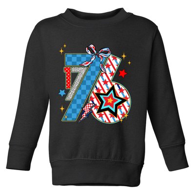 America 1776 4th Of July Retro 80s Style Toddler Sweatshirt