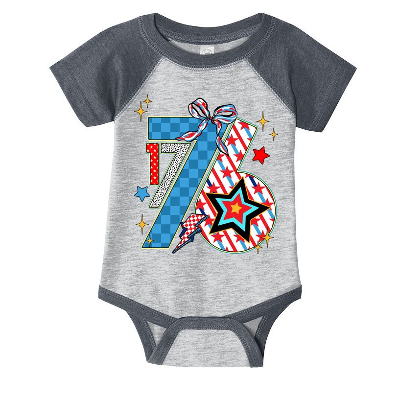 America 1776 4th Of July Retro 80s Style Infant Baby Jersey Bodysuit
