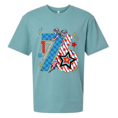 America 1776 4th Of July Retro 80s Style Sueded Cloud Jersey T-Shirt