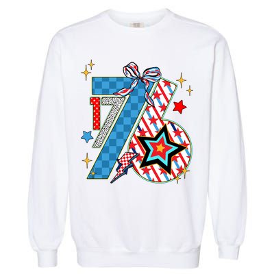 America 1776 4th Of July Retro 80s Style Garment-Dyed Sweatshirt