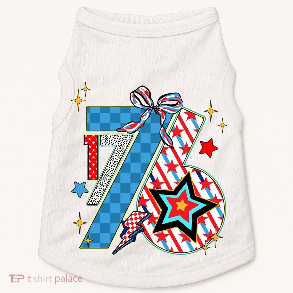 America 1776 4th Of July Retro 80s Style Doggie Tank