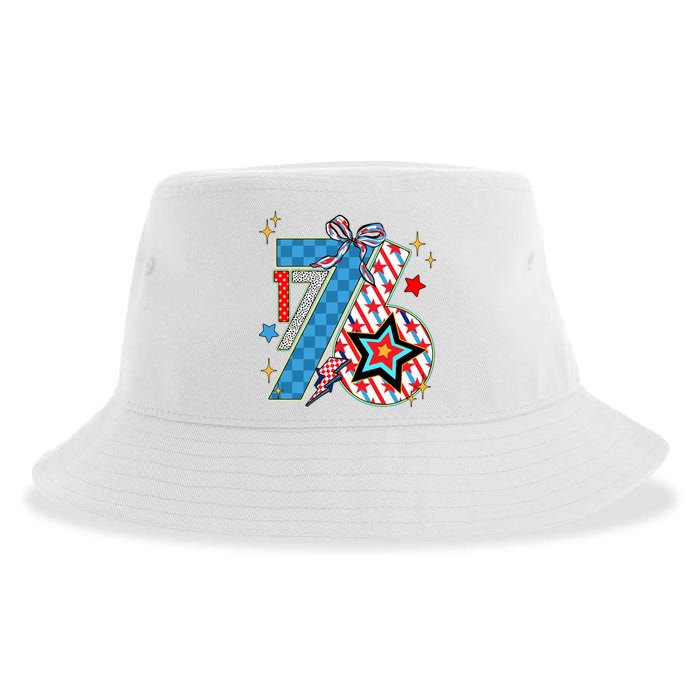 America 1776 4th Of July Retro 80s Style Sustainable Bucket Hat