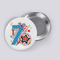 America 1776 4th Of July Retro 80s Style Button