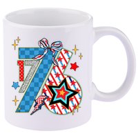 America 1776 4th Of July Retro 80s Style 11oz C Handle Ceramic Mug