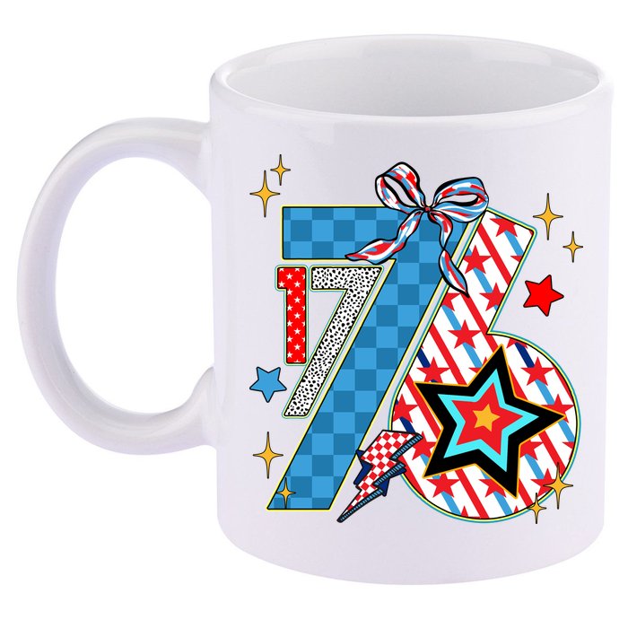 America 1776 4th Of July Retro 80s Style 11oz C Handle Ceramic Mug