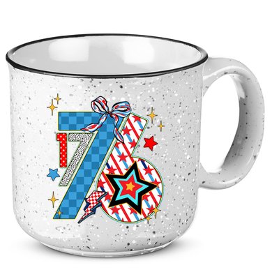 America 1776 4th Of July Retro 80s Style 15oz Campfire Ceramic Mug