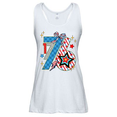 America 1776 4th Of July Retro 80s Style Ladies Essential Flowy Tank