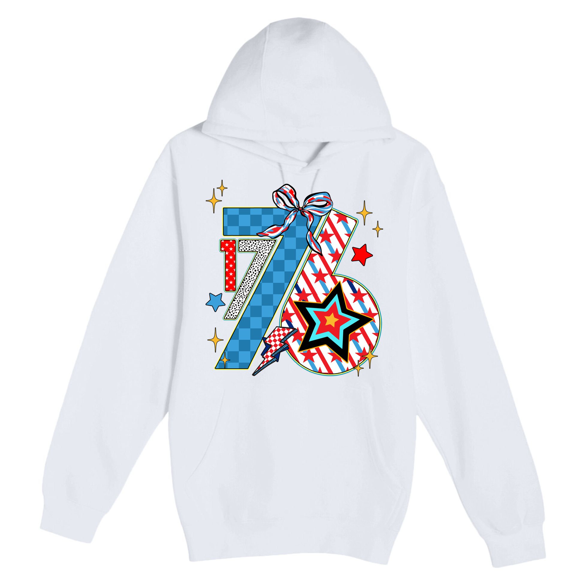 America 1776 4th Of July Retro 80s Style Premium Pullover Hoodie