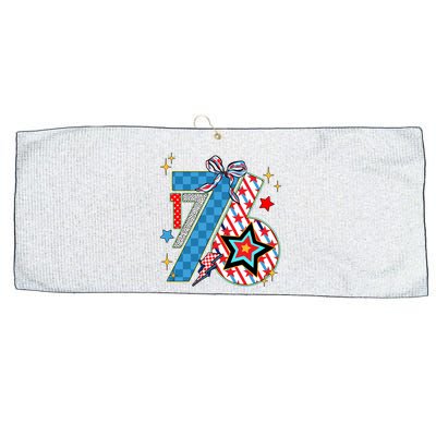 America 1776 4th Of July Retro 80s Style Large Microfiber Waffle Golf Towel