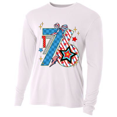 America 1776 4th Of July Retro 80s Style Cooling Performance Long Sleeve Crew
