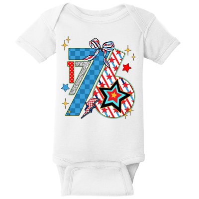 America 1776 4th Of July Retro 80s Style Baby Bodysuit