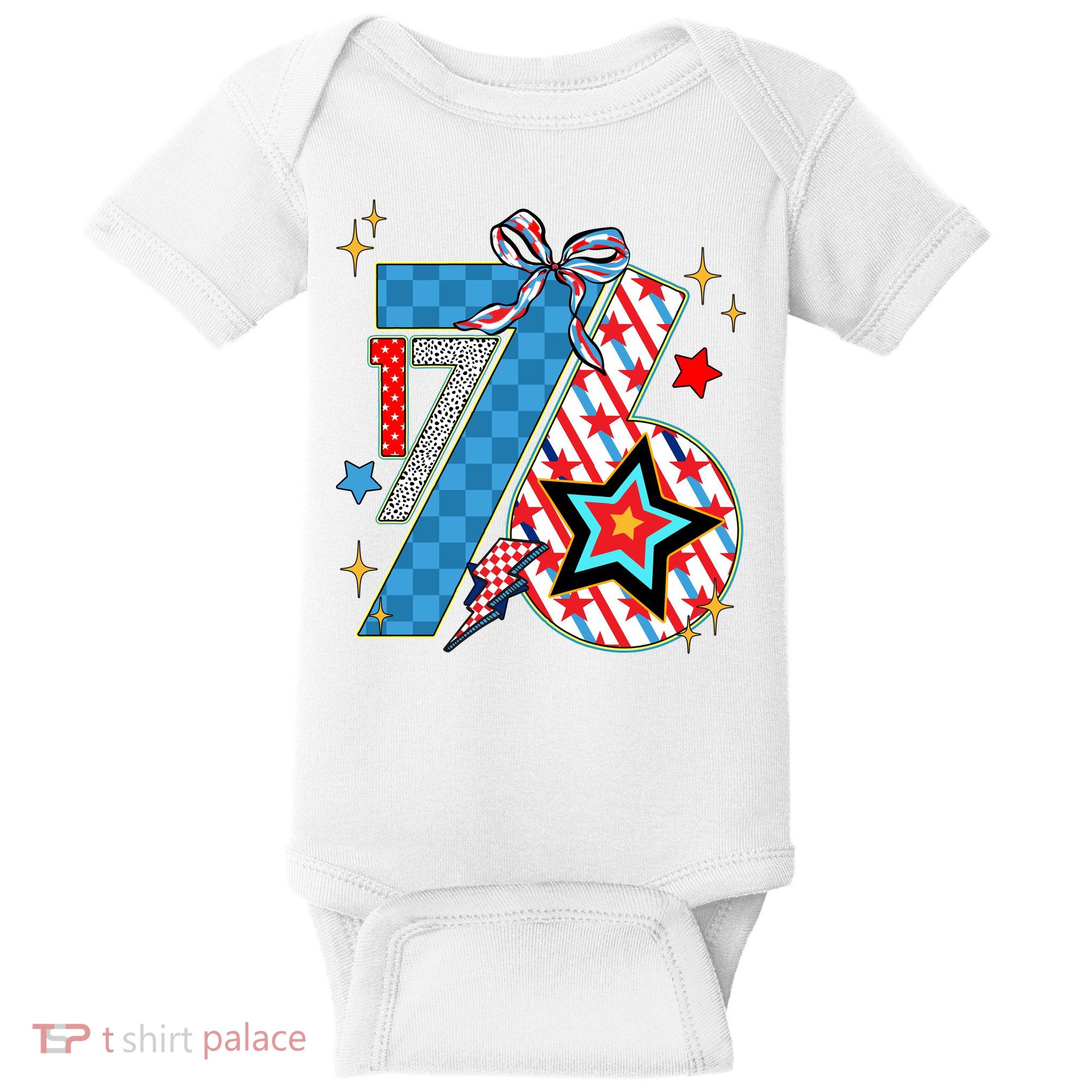 America 1776 4th Of July Retro 80s Style Baby Bodysuit