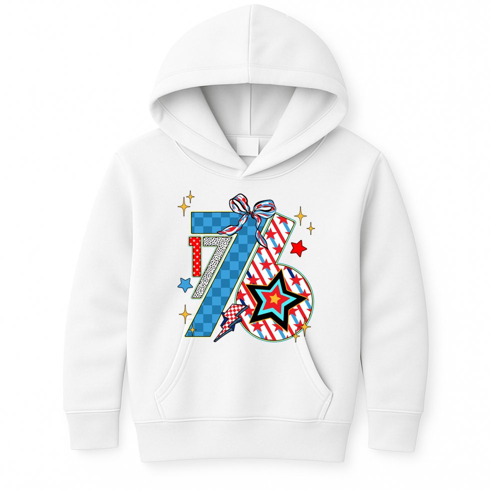 America 1776 4th Of July Retro 80s Style Kids Hoodie