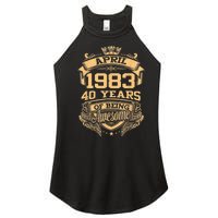 April 1983 40 Years Of Being Awesome 40th Birthday Women’s Perfect Tri Rocker Tank