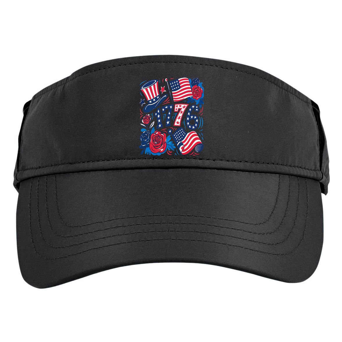 America 1776 4th Of July Independence Day Boho Flower Adult Drive Performance Visor