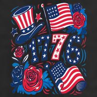 America 1776 4th Of July Independence Day Boho Flower Adult Drive Performance Visor