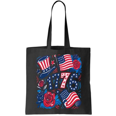America 1776 4th Of July Independence Day Boho Flower Bag