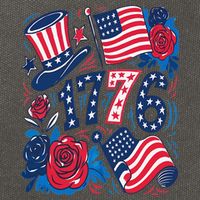 America 1776 4th Of July Independence Day Boho Flower Cotton Canvas Backpack