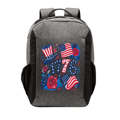 America 1776 4th Of July Independence Day Boho Flower Vector Backpack