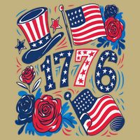 America 1776 4th Of July Independence Day Boho Flower Cooling Performance Crew T-Shirt