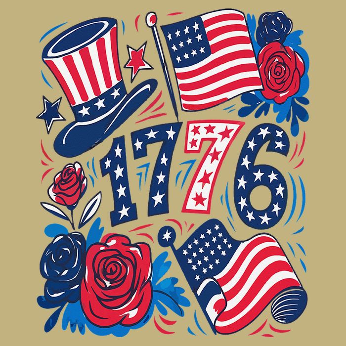 America 1776 4th Of July Independence Day Boho Flower Cooling Performance Crew T-Shirt