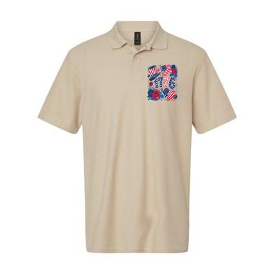 America 1776 4th Of July Independence Day Boho Flower Polo