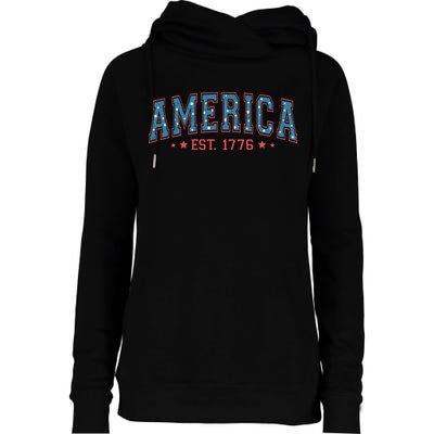 America 1776 Womens Funnel Neck Pullover Hood