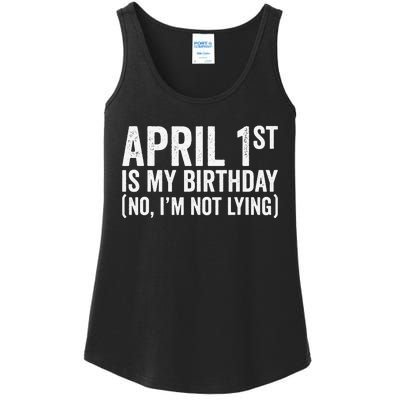 April 1st Birthday April Fools Day Funny Anniversary Ladies Essential Tank