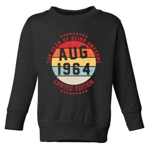 Aug 1964 Birthday The Year Of Being Awesome Gift Toddler Sweatshirt