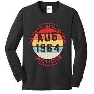 Aug 1964 Birthday The Year Of Being Awesome Gift Kids Long Sleeve Shirt