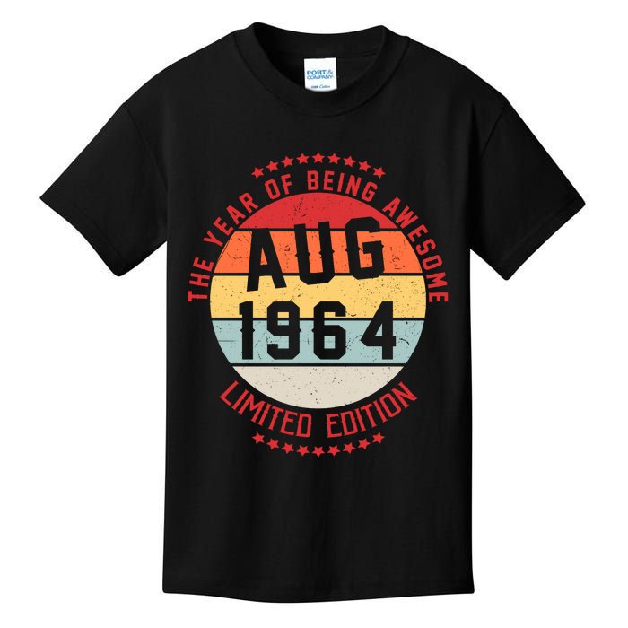 Aug 1964 Birthday The Year Of Being Awesome Gift Kids T-Shirt