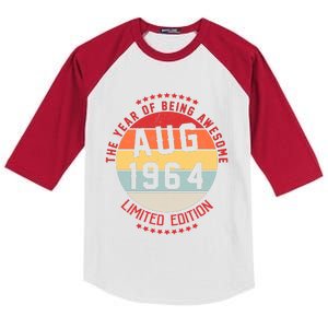 Aug 1964 Birthday The Year Of Being Awesome Gift Kids Colorblock Raglan Jersey