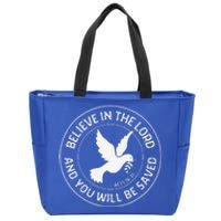 Acts 1631 Believe In The Lord Jesus Christian Bible Verse Zip Tote Bag