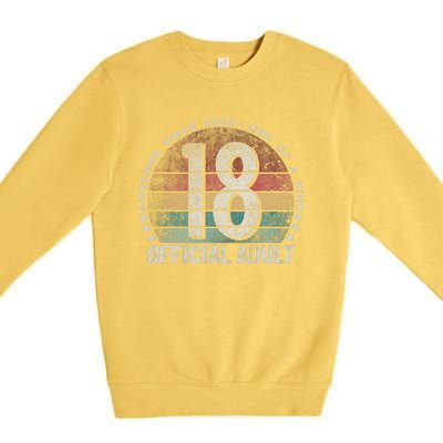 Adult 18th Birthday 18 Year Old Gifts Vintage 2005 Cute Premium Crewneck Sweatshirt