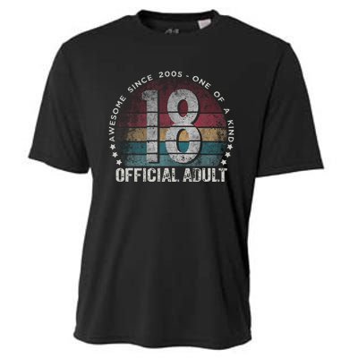 Adult 18th Birthday 18 Year Old Gifts Vintage 2005 Cute Cooling Performance Crew T-Shirt